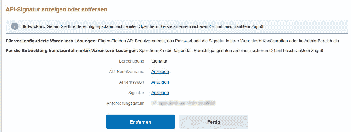 Wiso 2019 PayPal API einrichten