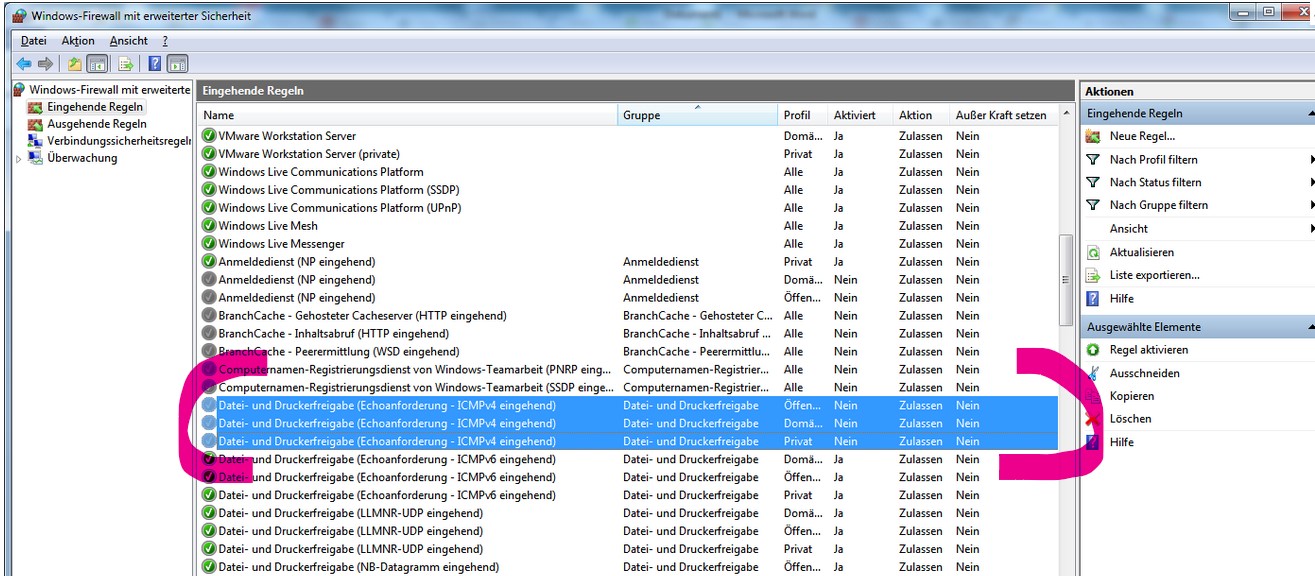 Windows Firewall PING erlauben KH EDV SYSTEME
