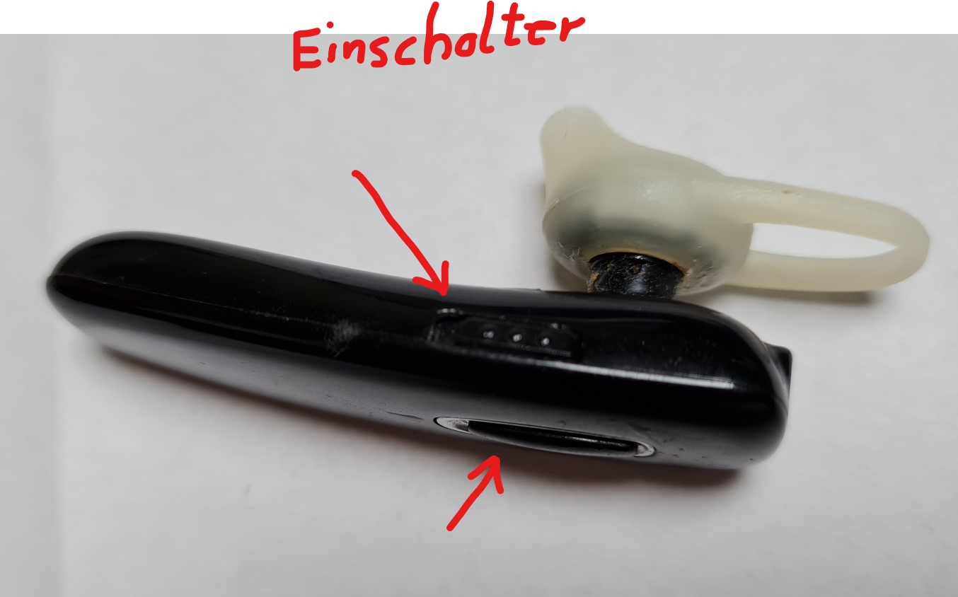 Mpow Bluetooth Hörer Einschalter und Taste