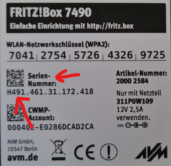 Wann wurde meine Fritzbox gebaut welche Hardwareversion hat sie KH 