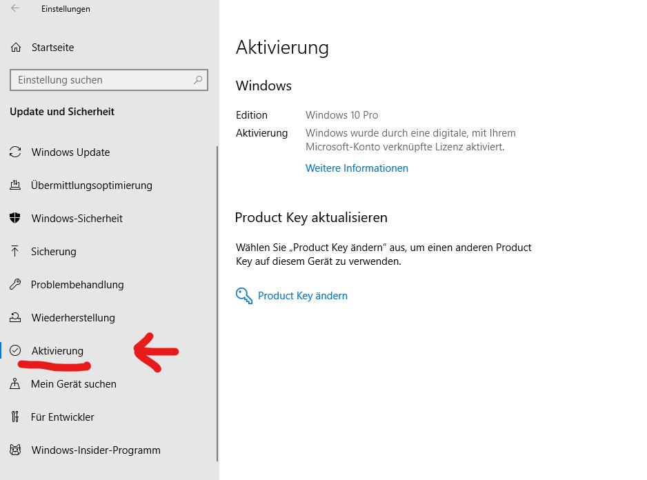 Windows aktiviert