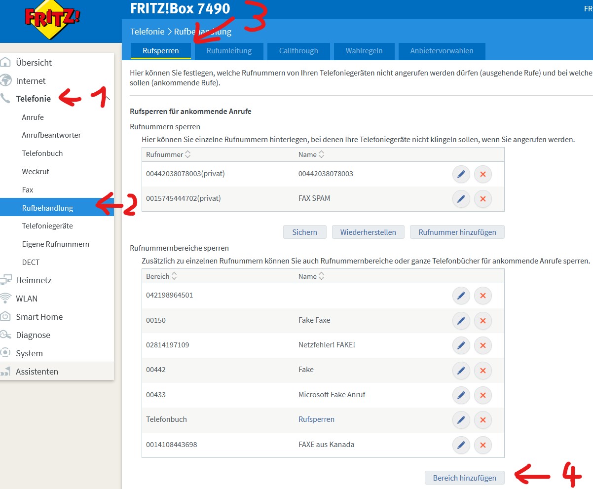 Fritzbox Nummer Sperren Was Hört Der Anrufer Rufnummern sperren in der Fritzbox - SPAM Anrufe oder nervende Anrufe