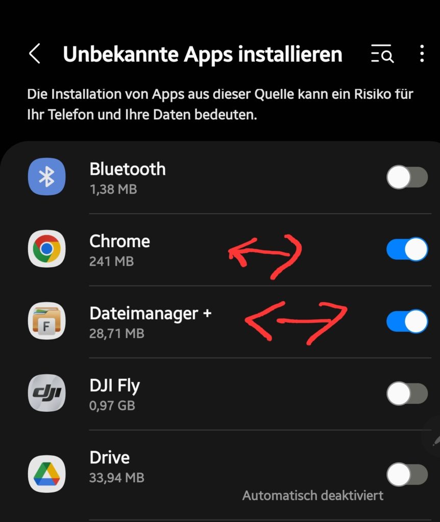 Android 12 Unbekannte APPS installieren Fremde APK installieren