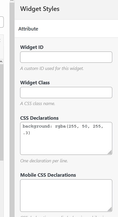 Widget Class