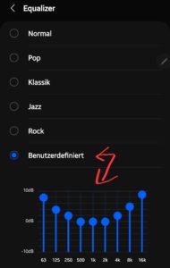 Einstellungen Equalizer