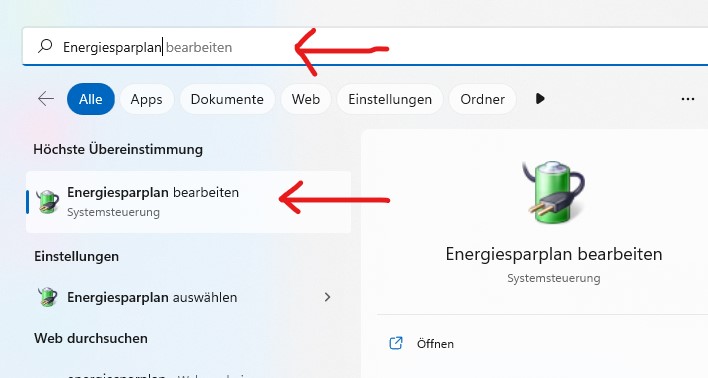 Energiesparplan bearbeiten