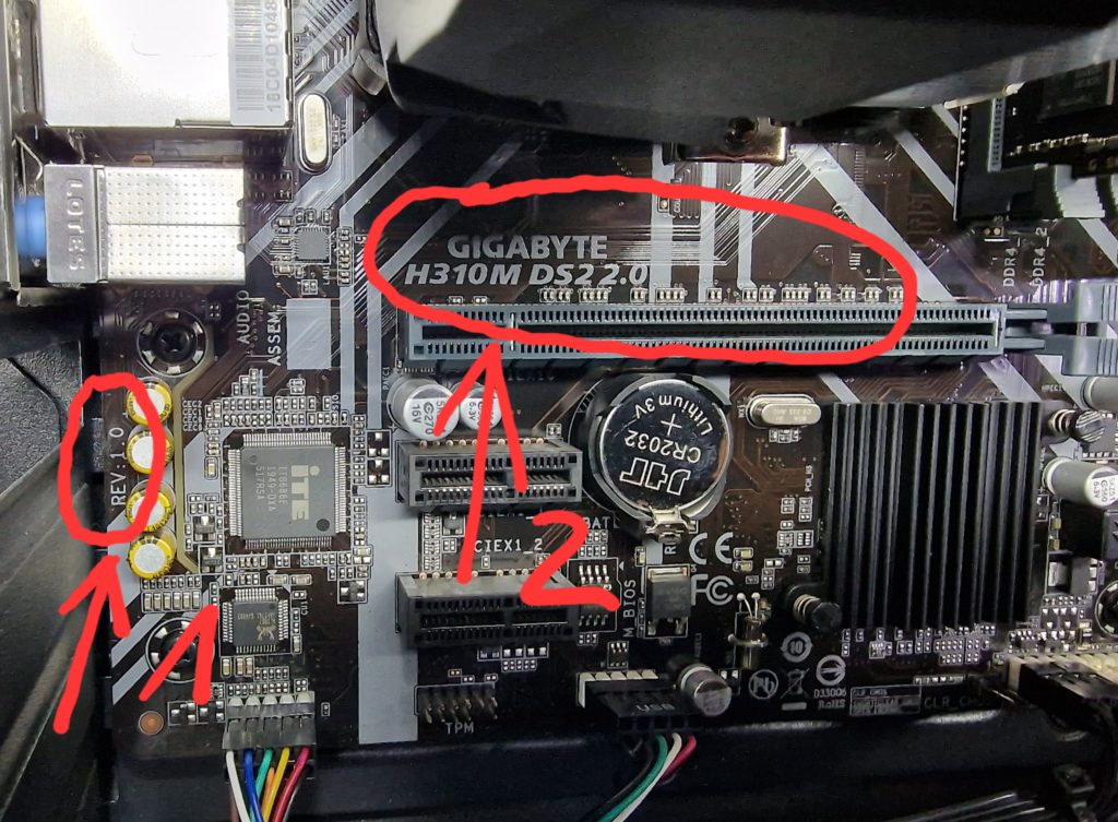 Revisionsnummer auf einem Gigabyte Board