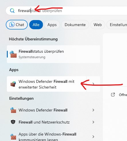 Windows 11 Ping ICMP erlauben Windows Firewall mit erweiterter Sicherheit