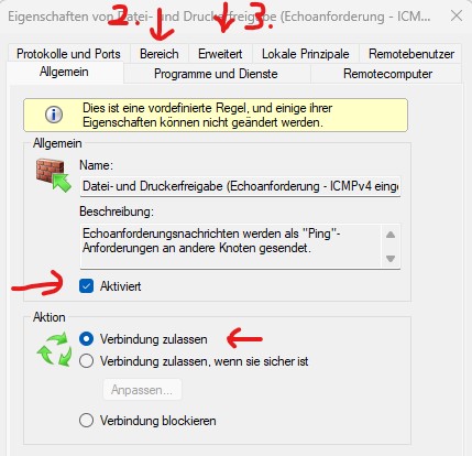 Windows 11 Ping ICMP erlauben Firewall Allgemein