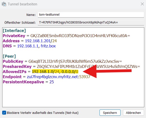 Eigene Geräte sind im Netz nicht zu sehen Ändern des Config Files