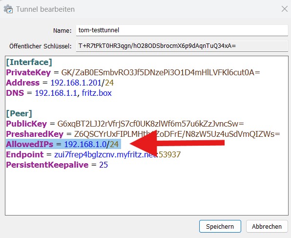 Eigene Geräte sind im Netz nicht zu sehen geänderte Einstellungen