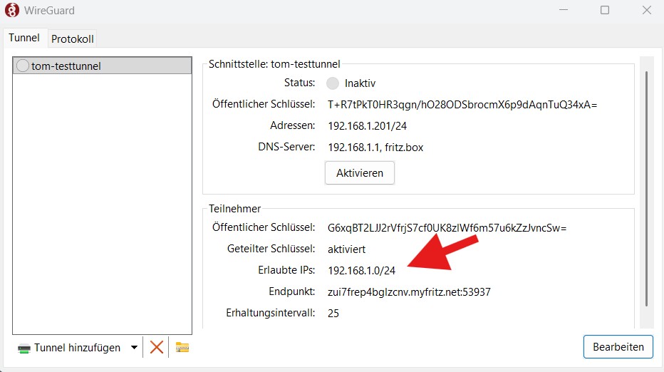 Eigene Geräte sind im Netz nicht zu sehen richtige Einstellung