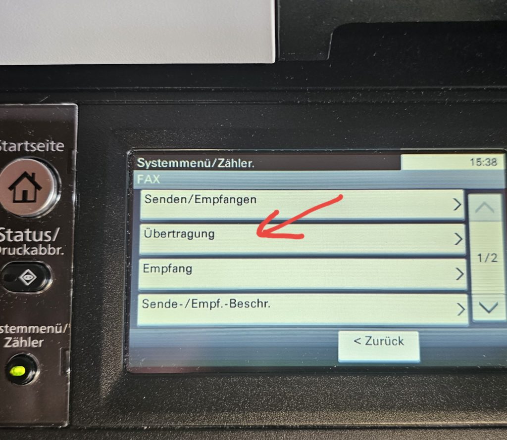 Wähle Übertragung beim Kyocera 5526