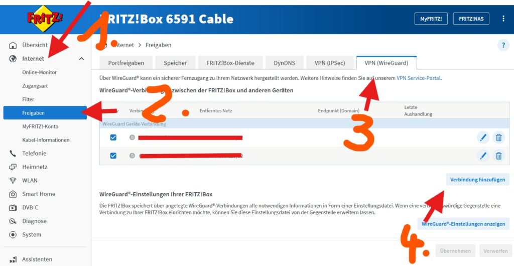 Fritz Box Wireguard Einrichtung 1